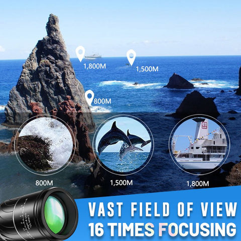 16x52 Monocular Telescope High-Power Dual Focus Optical Zoom