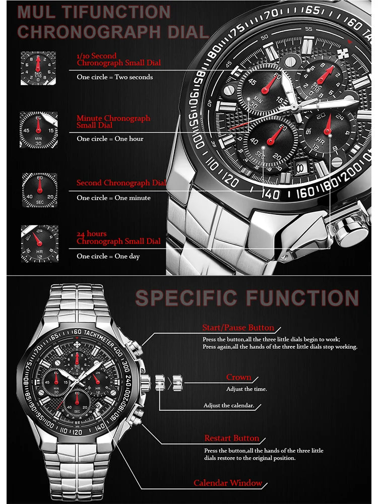 Top Brand Luxury Watches For Men Fashion Quartz Men Waterproof