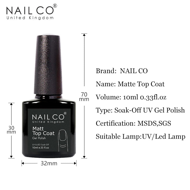 NAILCO 10ml Matte Top Gel Nail Polish