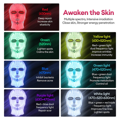 7 Colors LED Lifting Rechargeable Face Neck Mask