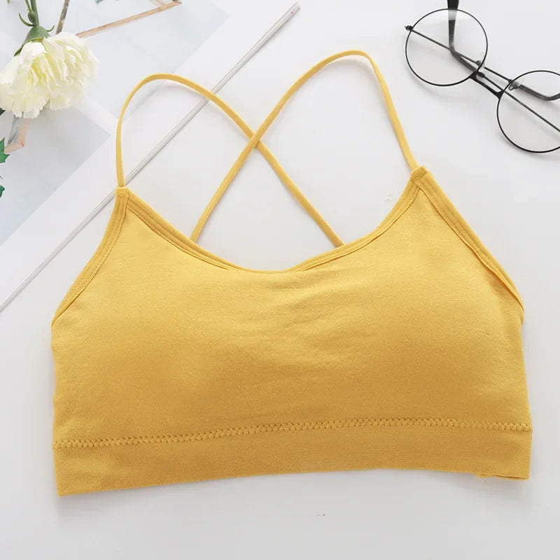 Women’s Cross Strap Push Up Sports Bra – Breathable Gym Crop Top