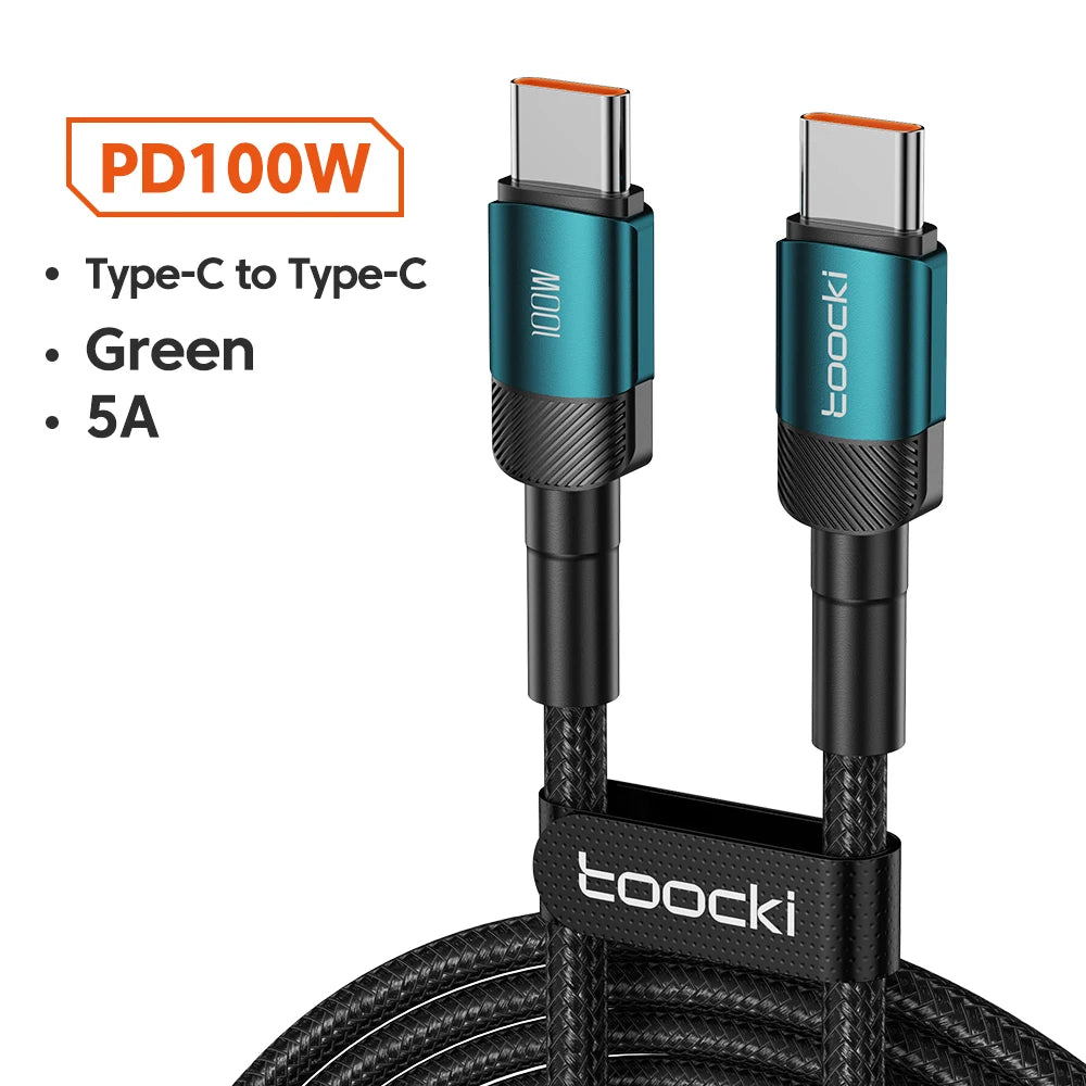 Toocki 100W Type C to USB C Cable PD Quick Charge 4.0