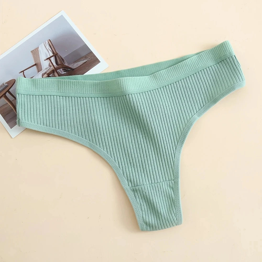 3Pcs/Lot Women's Panties Cotton Underwear Low Waist Thong T Back