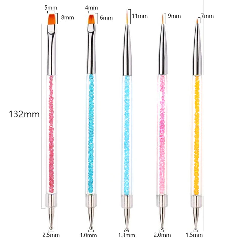 5/20Pcs Nail Art Brush Design Tip Painting Drawing
