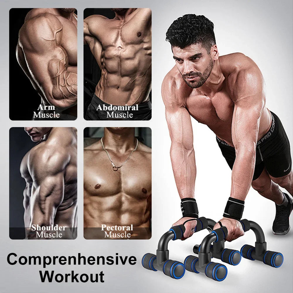 U-Shaped Push-Up Bars with Foam Grip (Home Gym Muscle Training)