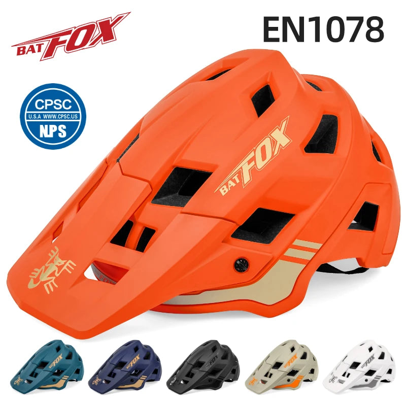 BATFOX Unisex MTB Bike Helmet – Matte Black Cycling Helmet
