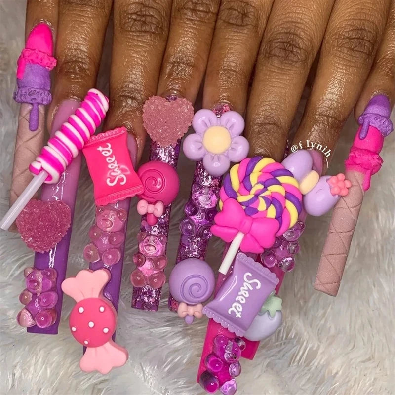 20PCS Multi Shape Kawaii Sweet Candy Nail Art Charms