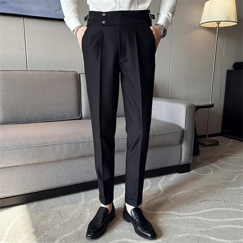 Men’s Slim Dress Pants – Adjustable Waist Business & Wedding Style