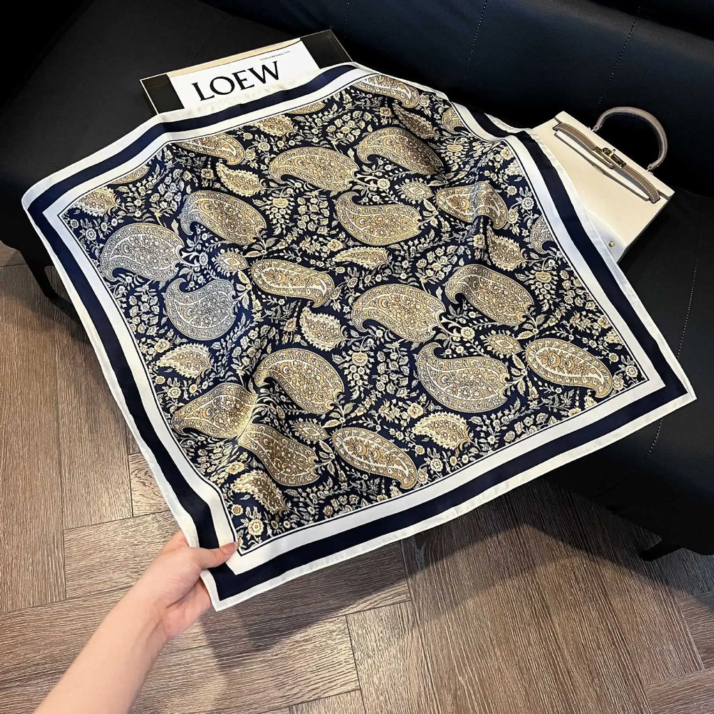 Luxury  Square Scarf Soft Satin For Women