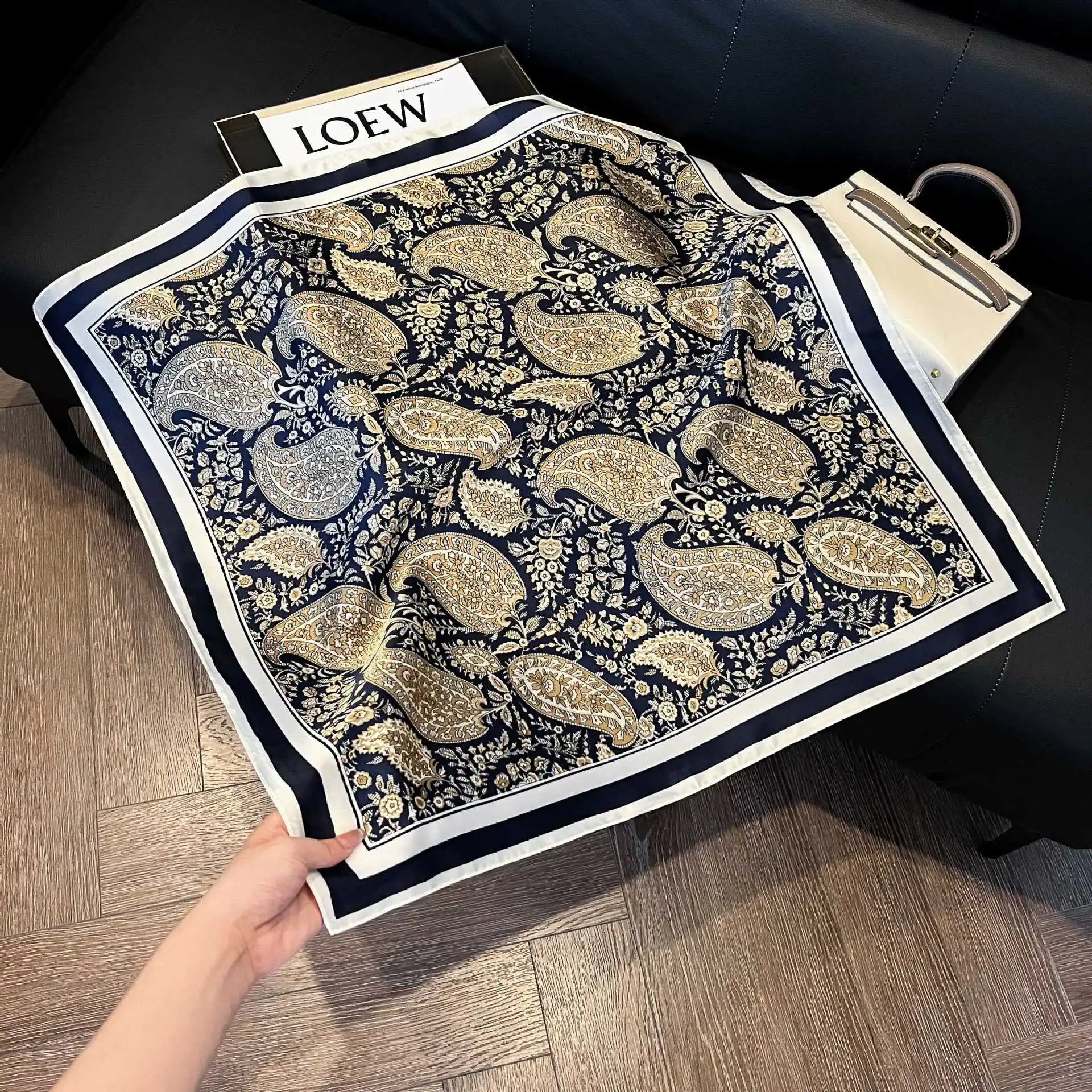 Luxury  Square Scarf Soft Satin For Women