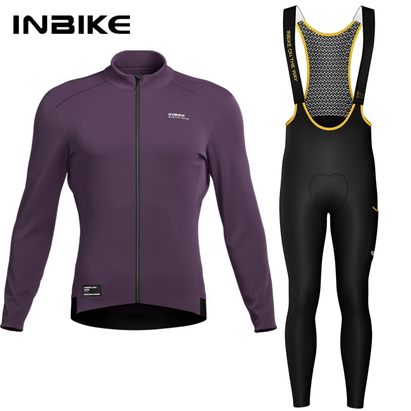 INBIKE Men’s Winter Thermal Cycling Jersey – Fleece Long Sleeve with 3 Rear Pockets