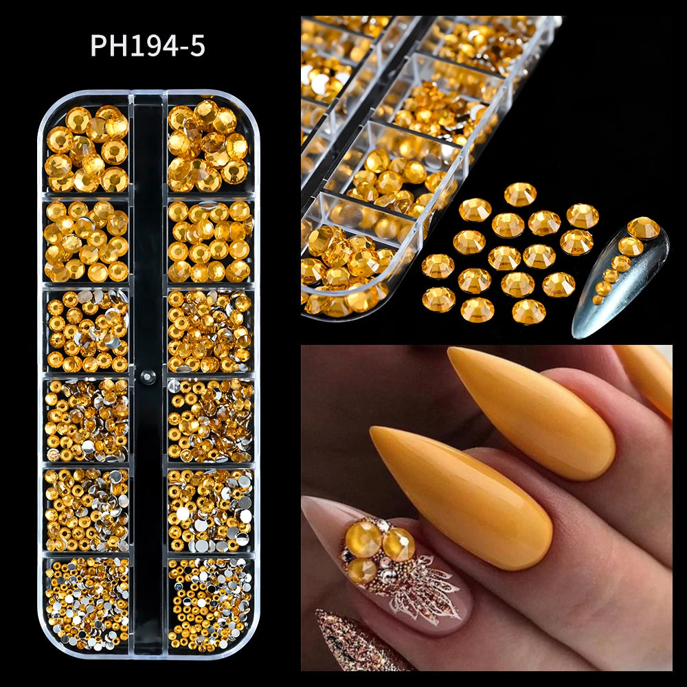 12Gird 3D Glass Crystal Nail Art