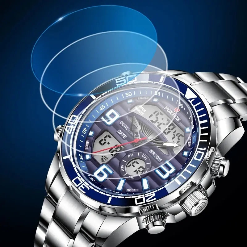 Top Brand  Luxury Waterproof  Digital Mens Watches Clock+Box