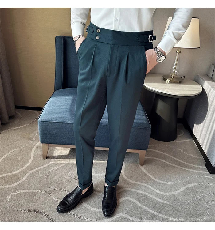 Men’s Slim Dress Pants – Adjustable Waist Business & Wedding Style