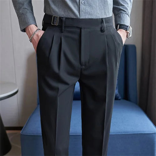 Men’s Slim Dress Pants – Adjustable Waist Business & Wedding Style