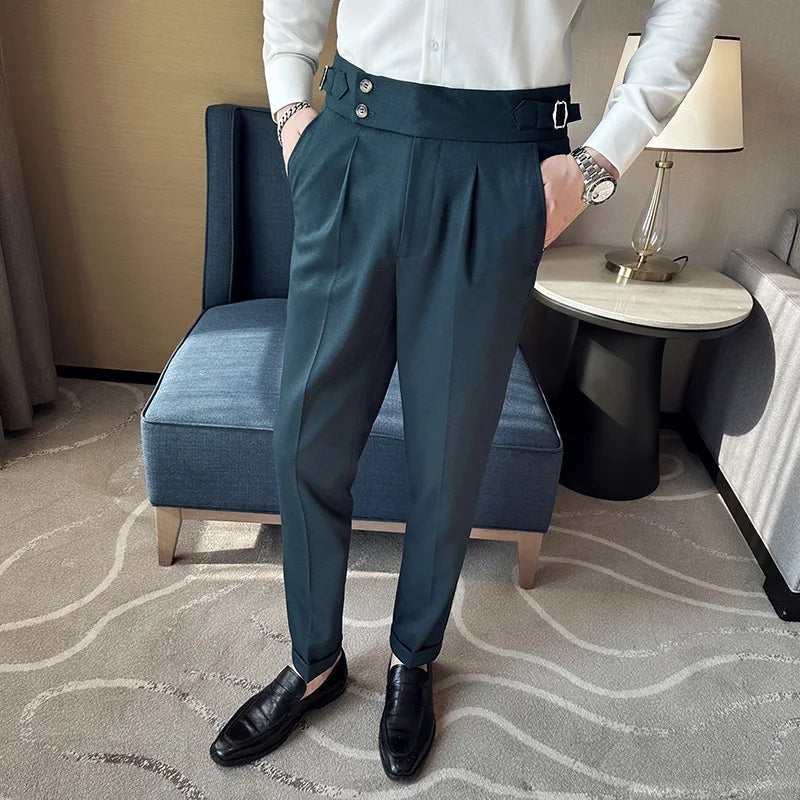 Men’s Slim Dress Pants – Adjustable Waist Business & Wedding Style