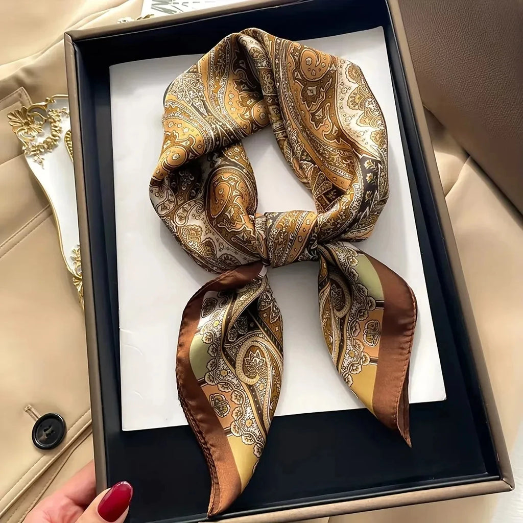 Luxury  Square Scarf Soft Satin For Women