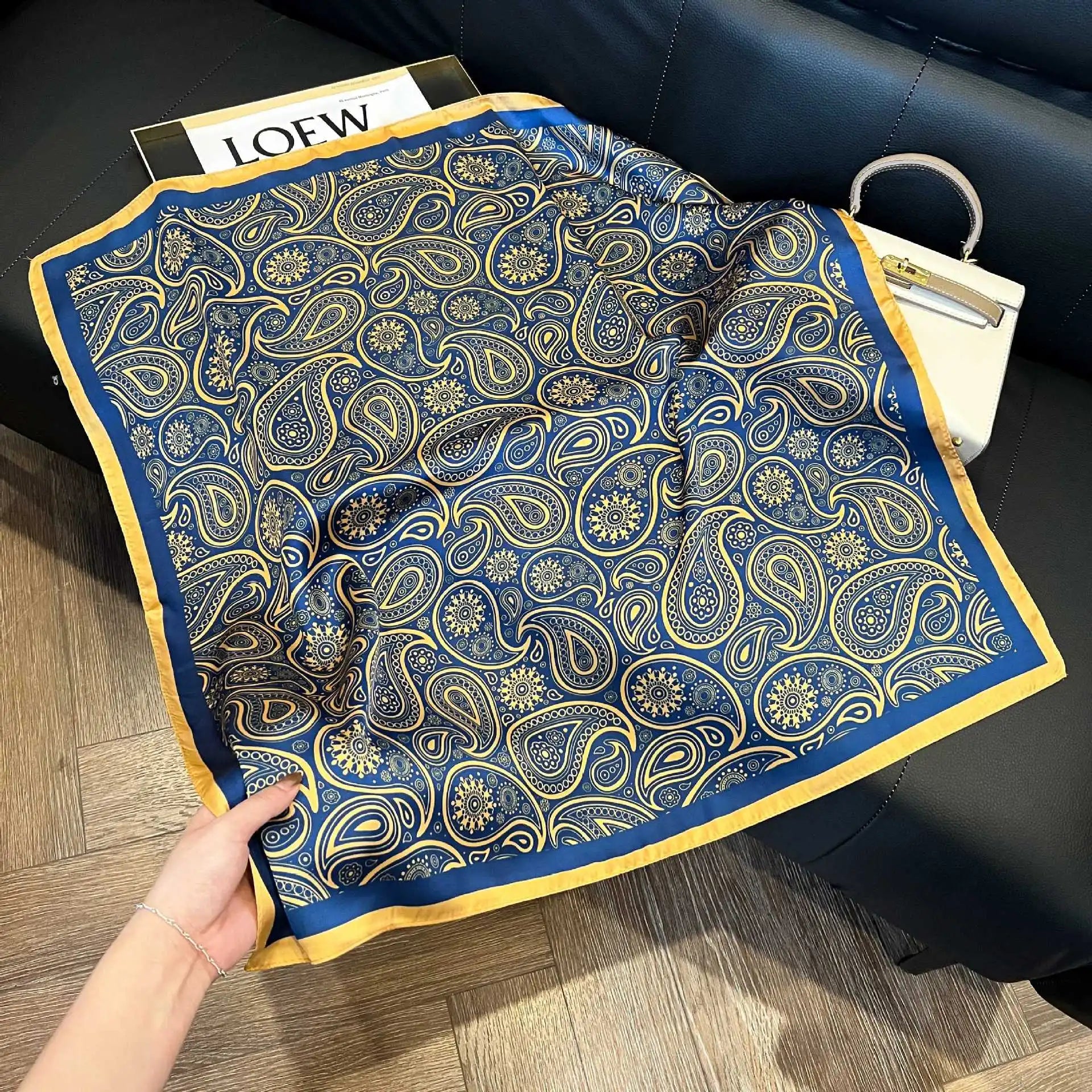 Luxury  Square Scarf Soft Satin For Women