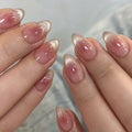 24pcs French Almond Press on Nails