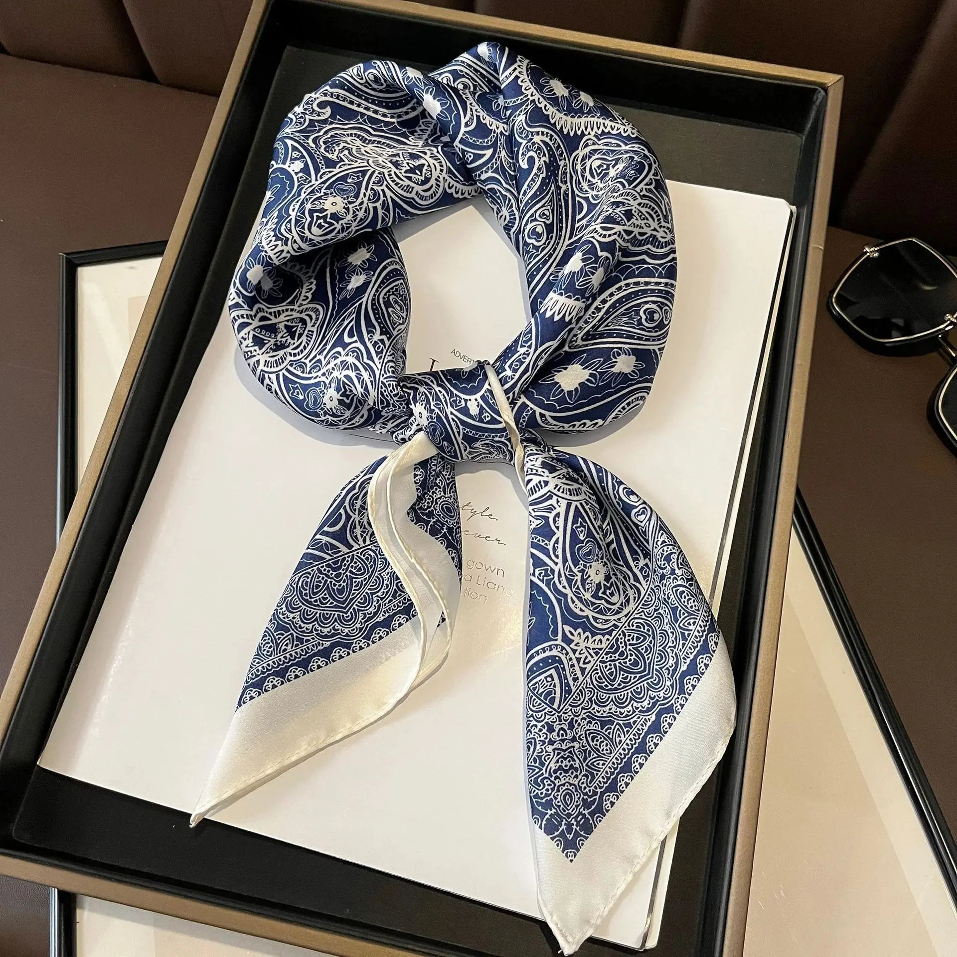 Luxury  Square Scarf Soft Satin For Women