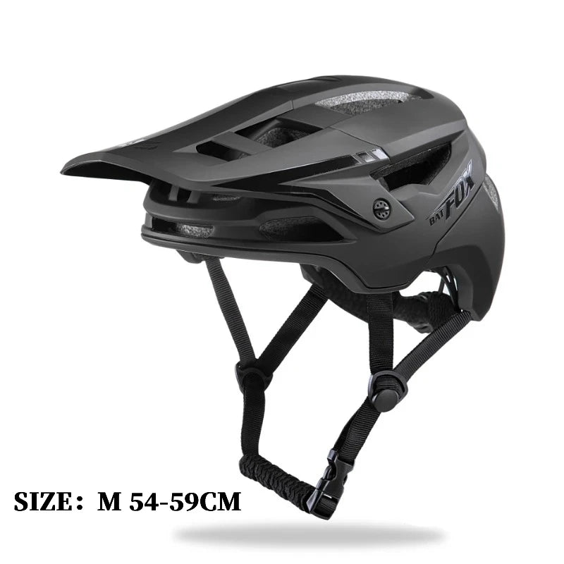 BATFOX Unisex MTB Bike Helmet – Matte Black Cycling Helmet