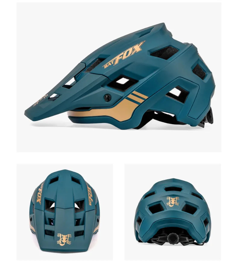 BATFOX Unisex MTB Bike Helmet – Matte Black Cycling Helmet