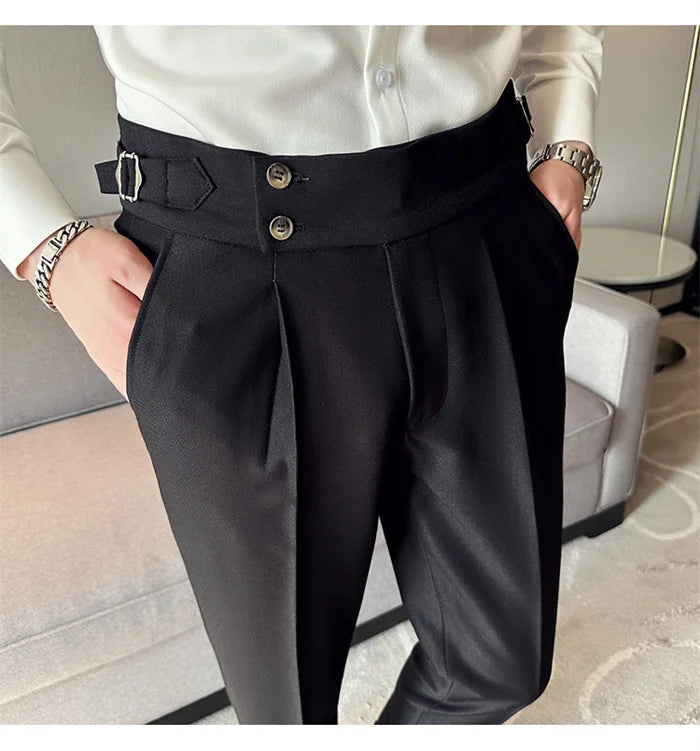 Men’s Slim Dress Pants – Adjustable Waist Business & Wedding Style