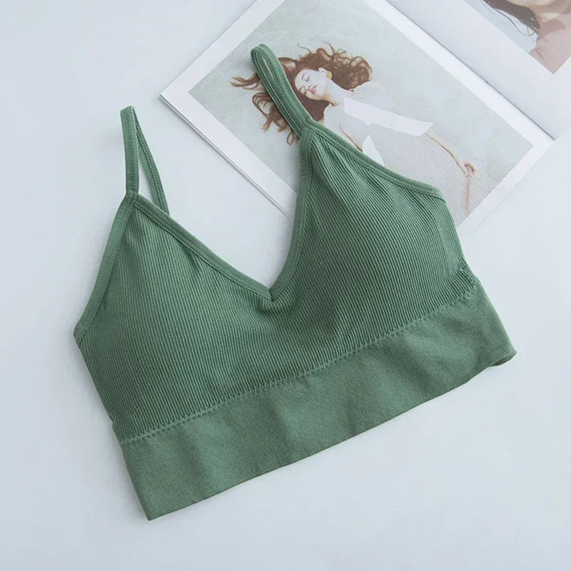 Women’s Cross Strap Push Up Sports Bra – Breathable Gym Crop Top