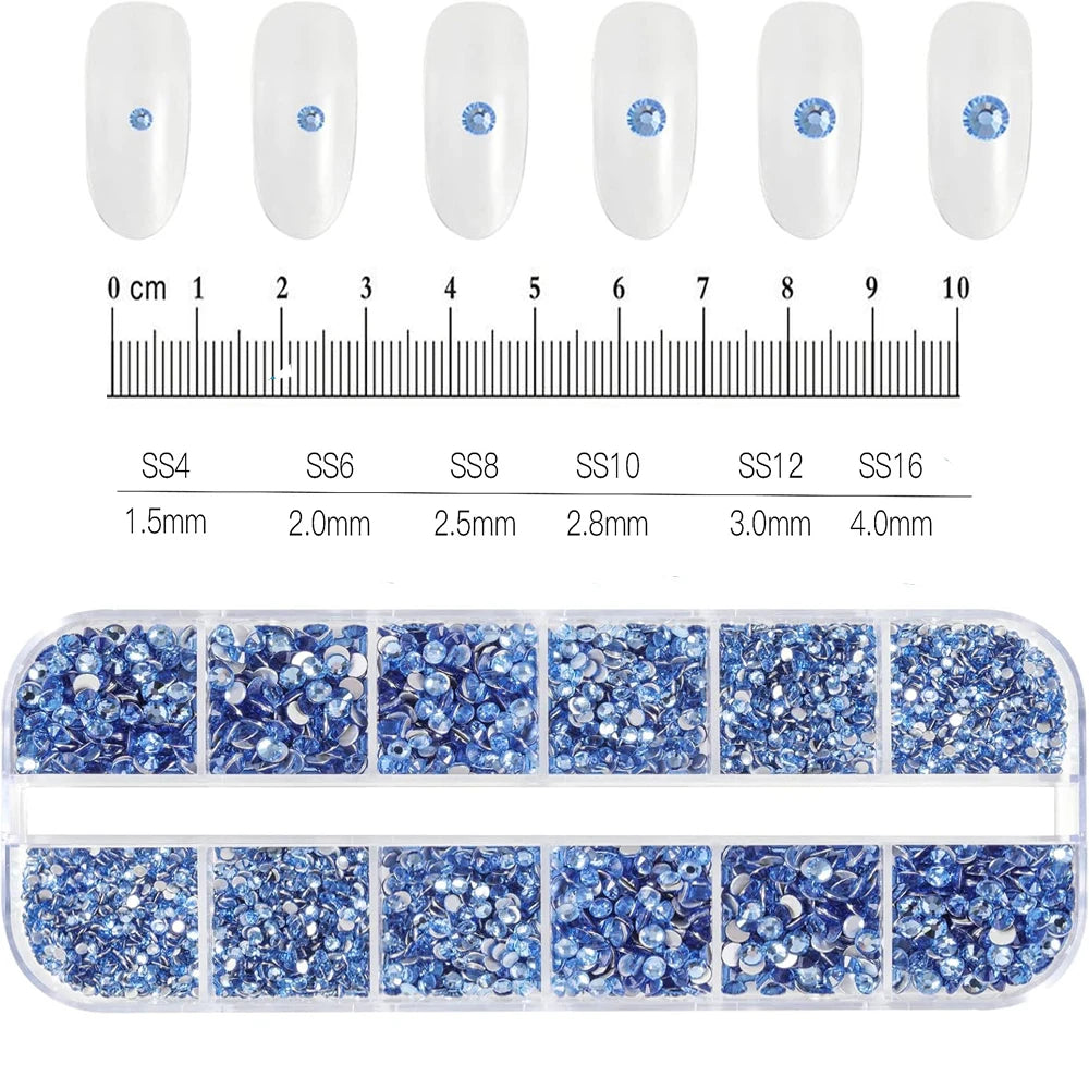 12Gird 3D Glass Crystal Nail Art