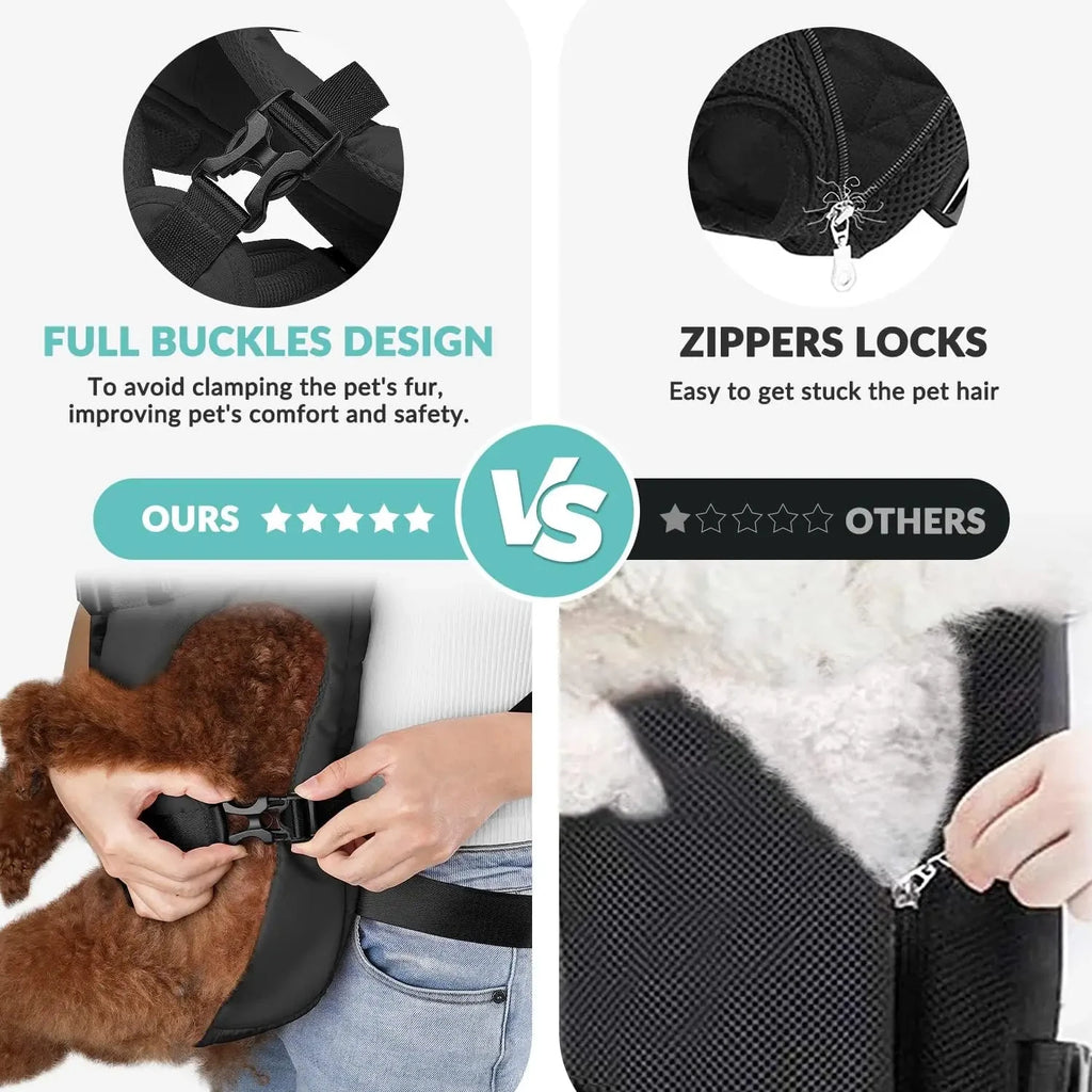 Premium Adjustable Hands-Free Dog Carrier Backpack – Front-Style, Comfortable & Portable