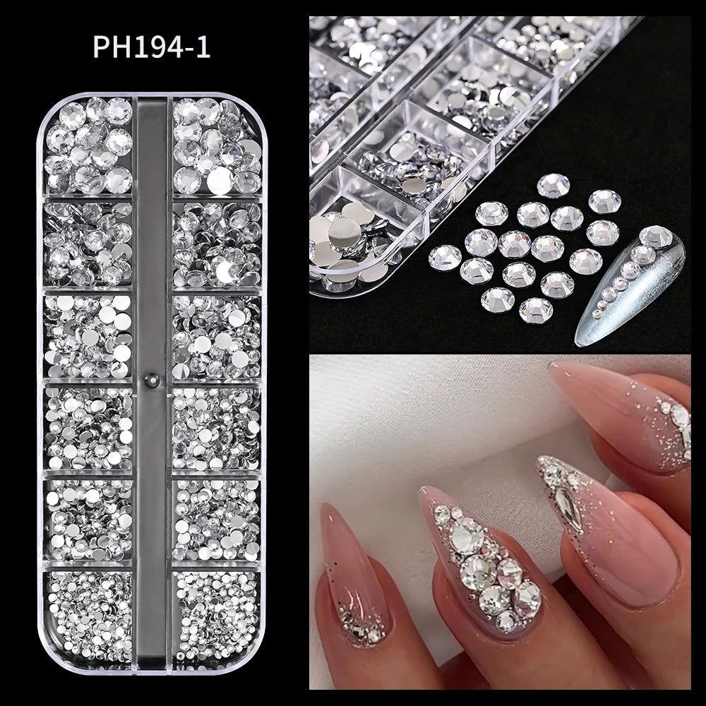 12Gird 3D Glass Crystal Nail Art