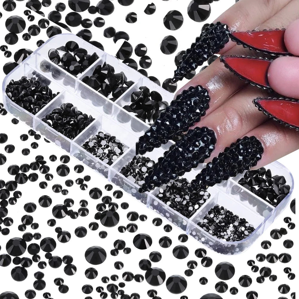 12Gird 3D Glass Crystal Nail Art