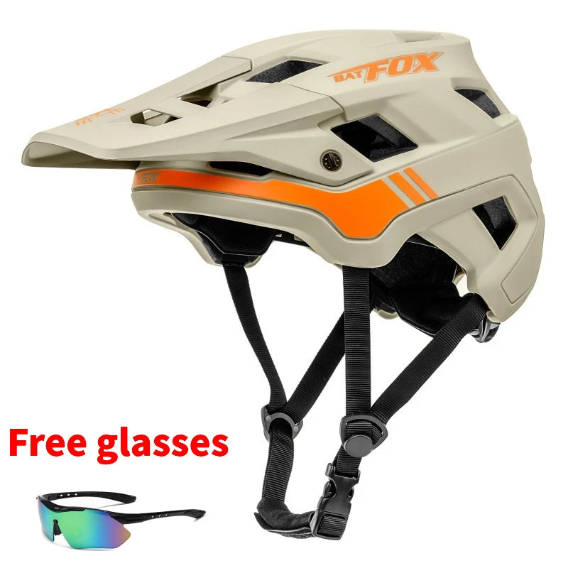 BATFOX Unisex MTB Bike Helmet – Matte Black Cycling Helmet