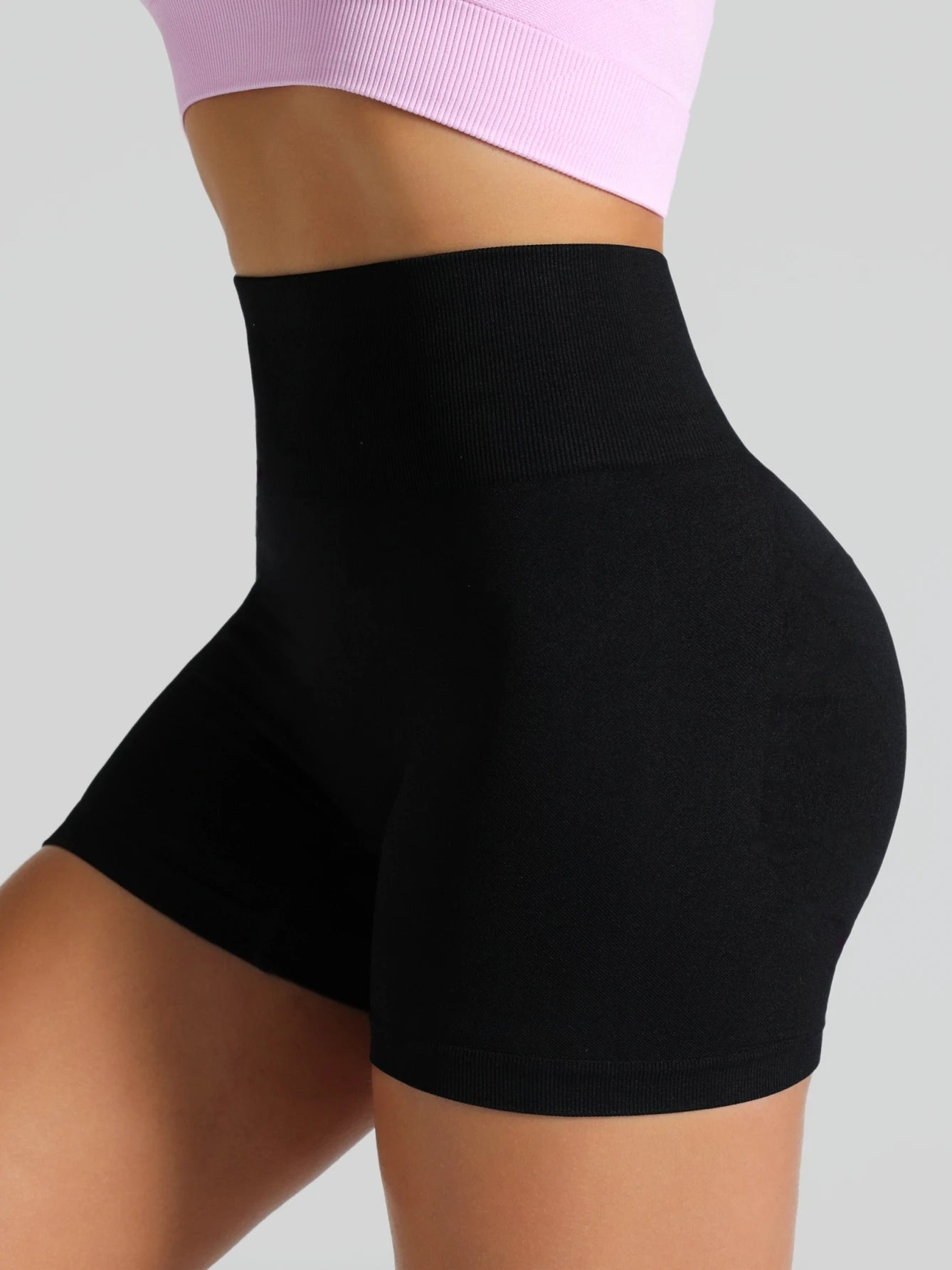 High Waisted Yoga Fitness Running Women's Shorts Tummy Control