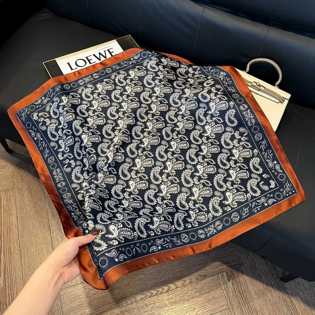 Luxury  Square Scarf Soft Satin For Women