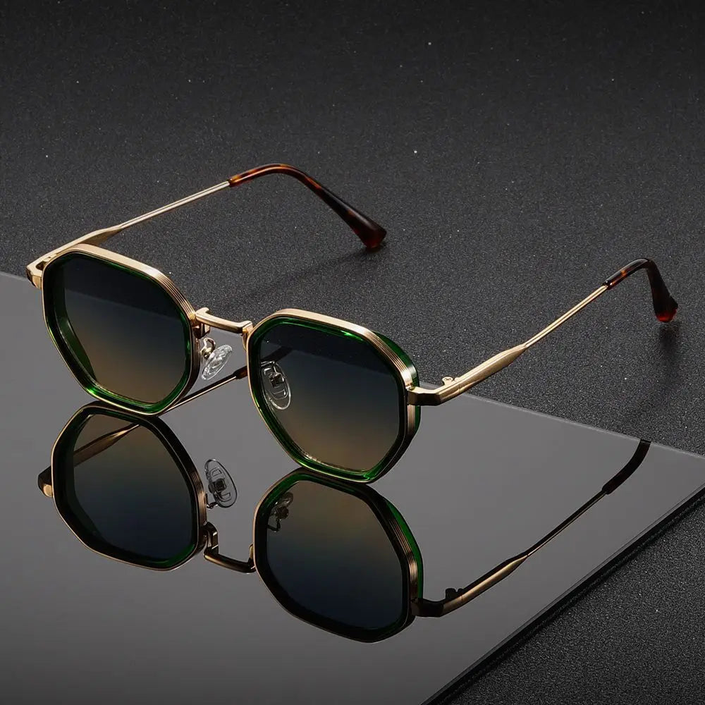 1 Pair Unisex Round Metal Vintage Sunglasses UV400