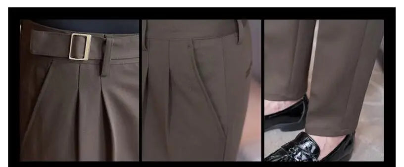 Men’s Slim Dress Pants – Adjustable Waist Business & Wedding Style