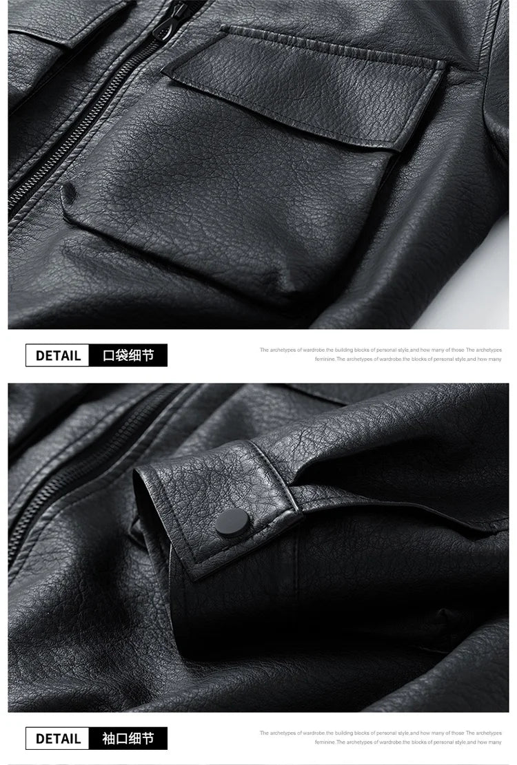 Men’s PU Leather Motorcycle Jacket