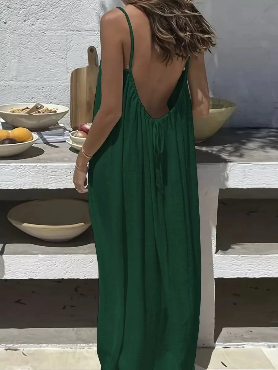 Women's Loose-Fit Spaghetti Strap Casual Summer Home Dress