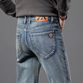 Premium Men's Fit Straight Casual Trousers Vintage Cotton Stretch Jeans
