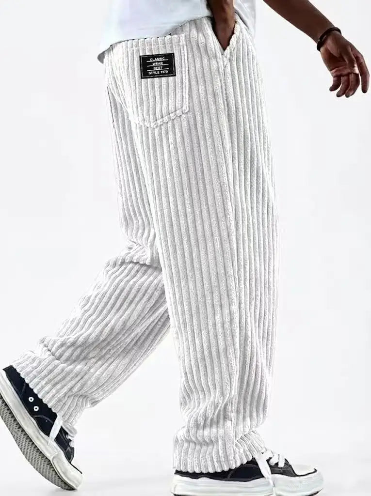Men’s Retro Striped Corduroy Pants