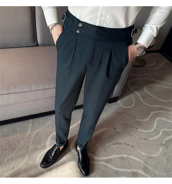 Men’s Slim Dress Pants – Adjustable Waist Business & Wedding Style