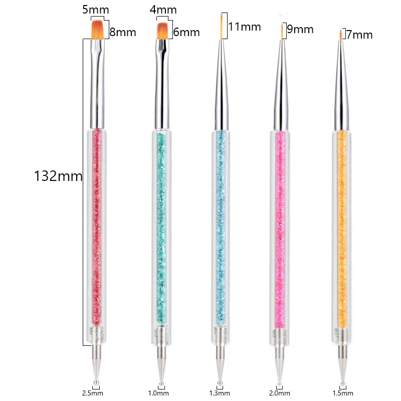 5/20Pcs Nail Art Brush Design Tip Painting Drawing