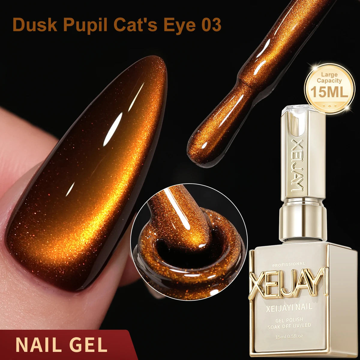 15ML Cat eye Nail Gel polish Semi Permanent Nail Art Soaking