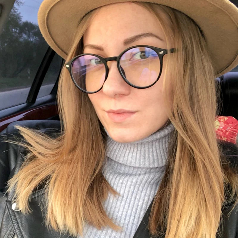 Photochromic Unisex Anti Blue Rays Glasses Round Frame
