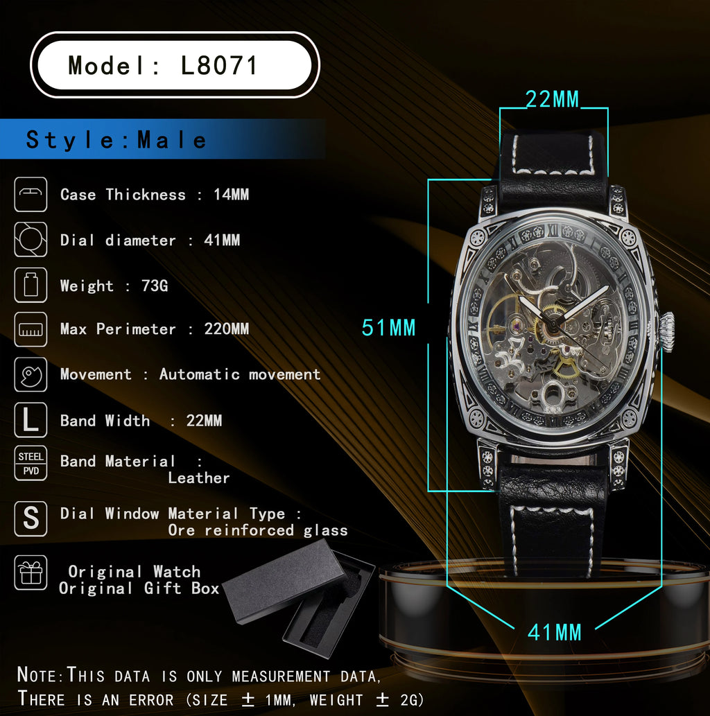 LONGLUX automatic waterproof retro style mens watch