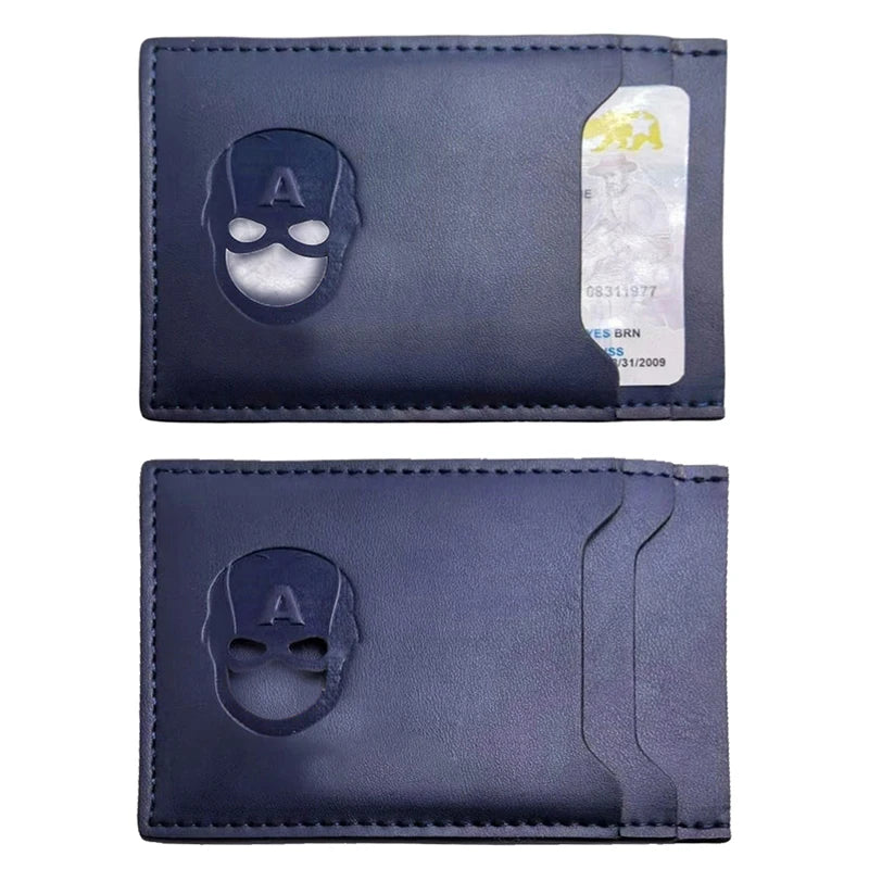 Personalized Leather Bat Mask Card Holder Wallet (Superhero Style)