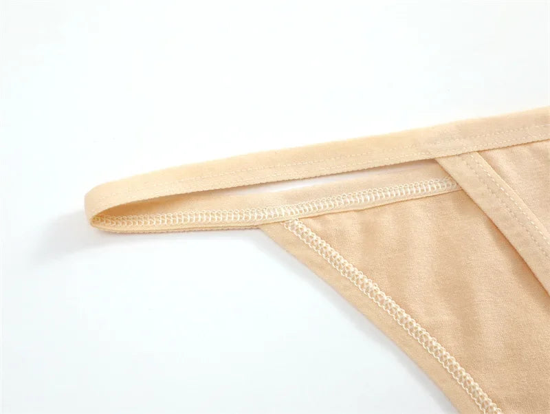 5-Pack Women’s Cotton Thong Panties – Low Waist Breathable Lingerie
