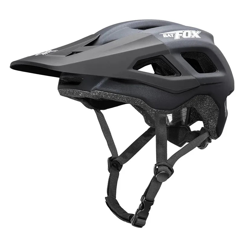 BATFOX Unisex MTB Bike Helmet – Matte Black Cycling Helmet