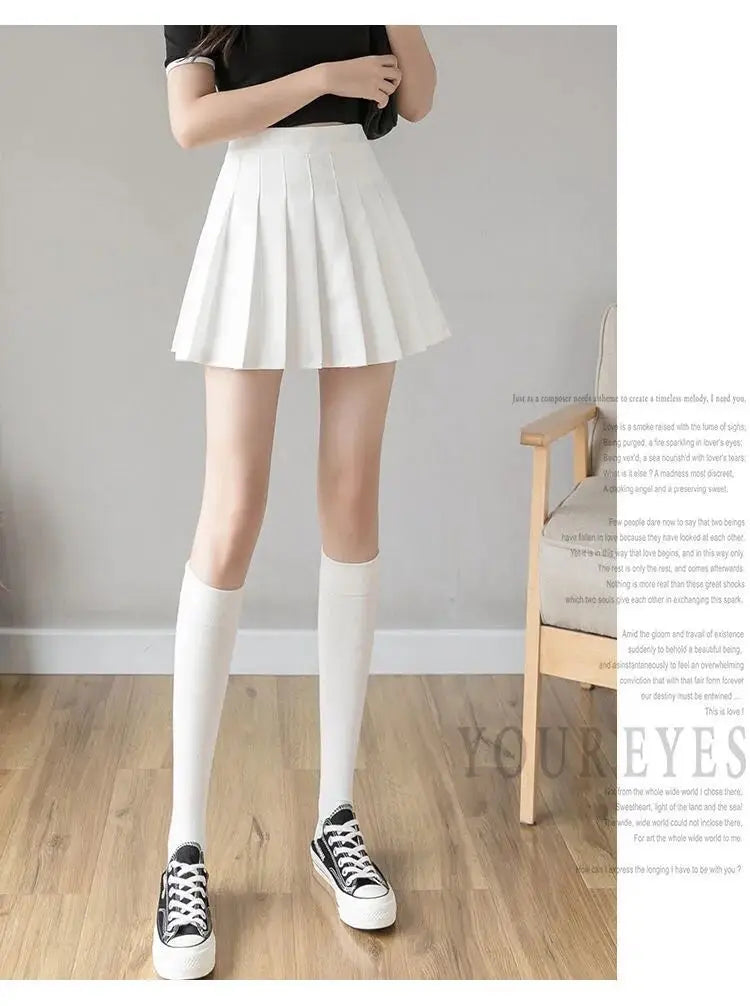 Kawaii Pink Plaid Pleated Mini Skirt (High-Waist Japanese School Style)